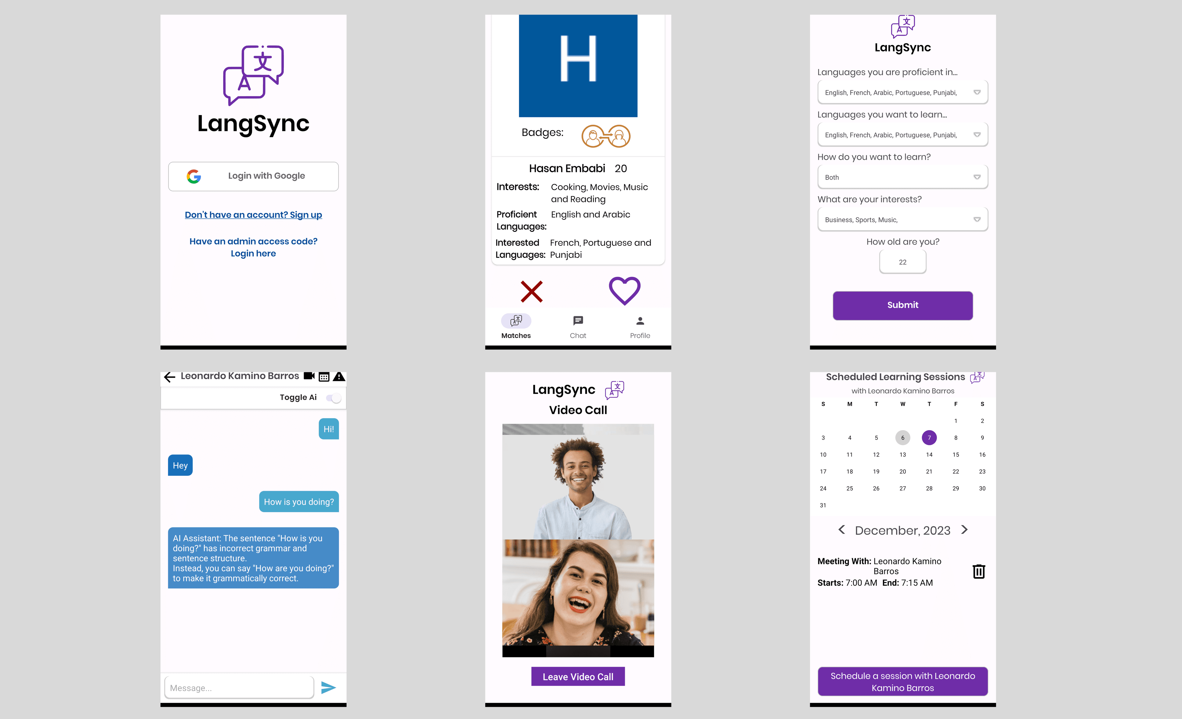 Screenshot of LangSync